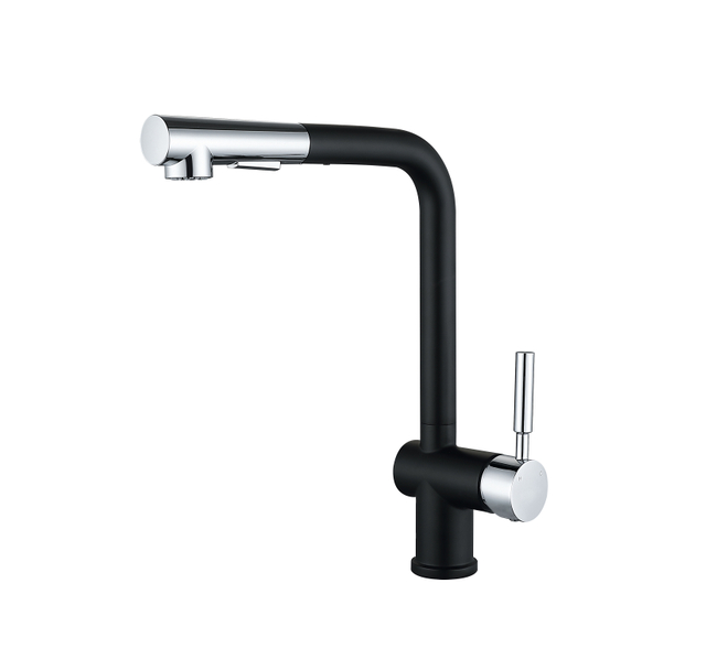 Grifo de agua de gran oferta, grifo de cocina extra&iacute;ble de cobre cromado negro mate moderno para fregaderos de granja