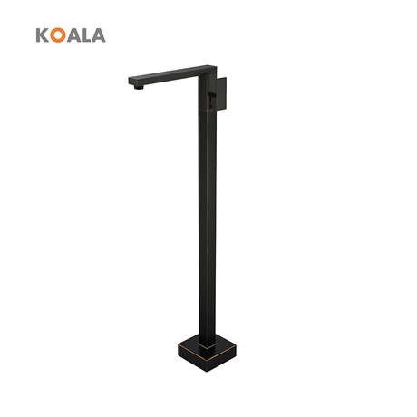 Elegante rubinetto per vasca da bagno indipendente quadrato in ottone cromato nero 