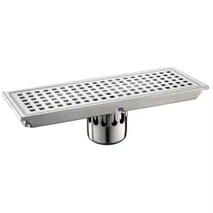 Couvercle de Drain de sol lin&eacute;aire moderne en acier inoxydable SUS304, longue grille de douche avec cr&eacute;pine pour salle de bains, cuisine, usage ext&eacute;rieur d'h&ocirc;tel