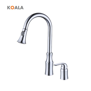 Robinet de cuisine moderne &agrave; poign&eacute;e unique, brosse en laiton, finition Nickel, robinet de cuisine en c&eacute;ramique, robinet d'eau chaude et froide mont&eacute; sur &eacute;vier Cupc