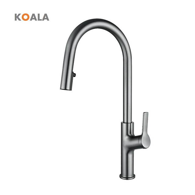 Grifos de cocina abatibles de montaje en cubierta de alta calidad, grifos de fregadero de cocina negros mate con una sola manija, superventas