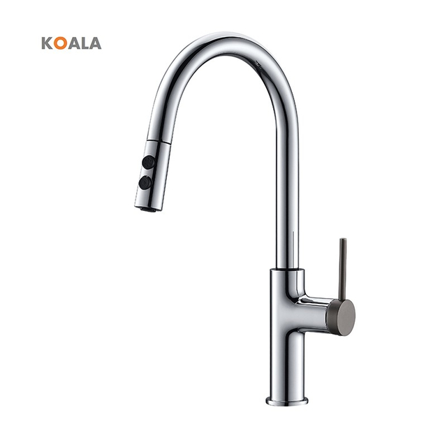 Grifo monomando de lat&oacute;n de alta calidad, grifo de acero inoxidable, grifo de cocina montado en cubierta desplegable