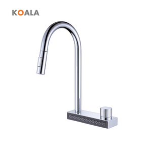 Rubinetto da cucina in ottone con miscelatore acqua estraibile montato su ponte elegante commerciale
