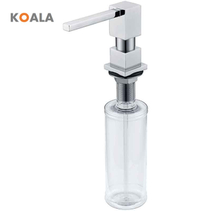 Distributeur de savon liquide en plastique en acier inoxydable, &eacute;vier de cuisine de salle de bains 