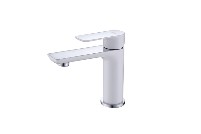 Rubinetto miscelatore monocomando per lavabo caldo e freddo con maniglia classica ed elegante, rubinetto in ottone per lavabo da bagno